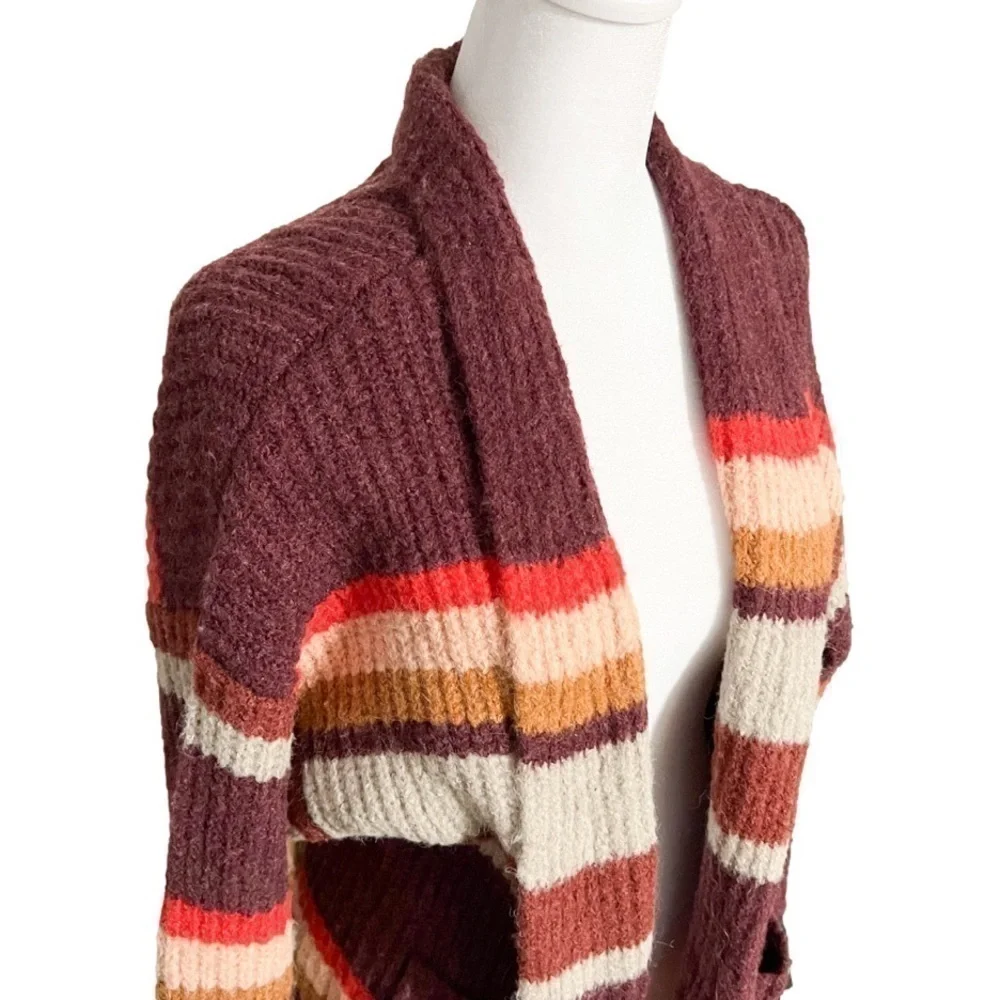 A New Day Oversized Multicolor Red Blended Content Stripe Sweater Women’s Size L
